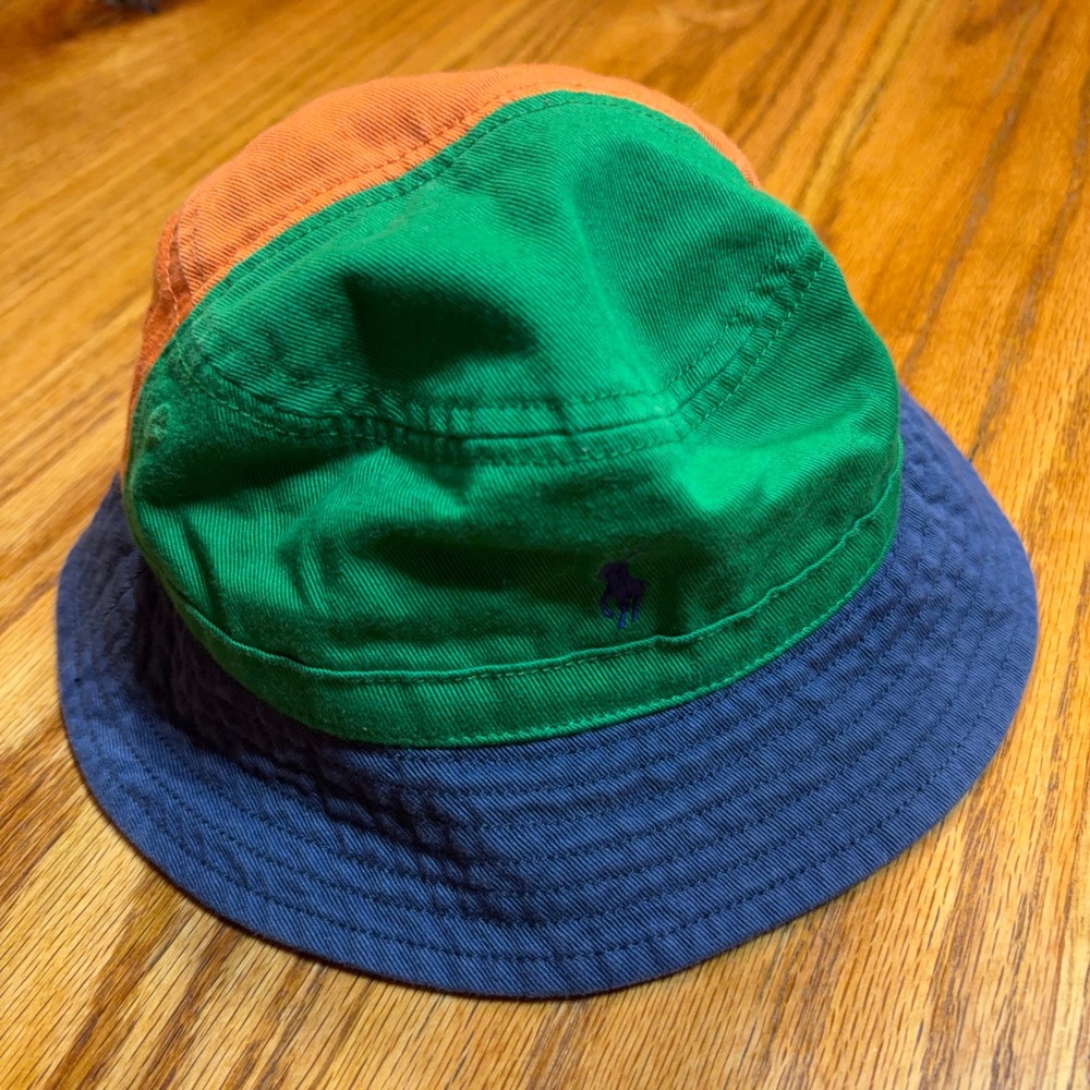 Polo Ralph Lauren Bucket Hat Kids 12M-24M Multi Colorblock Cotton Pony Logo